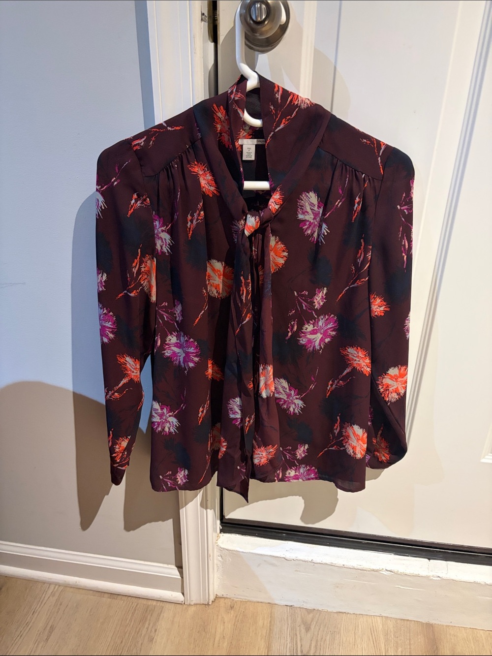 Halogen Scarf Blouse Top Burgundy